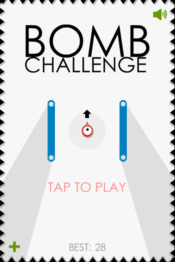Bomb Challenge Game Welcome Screen Screenshot.