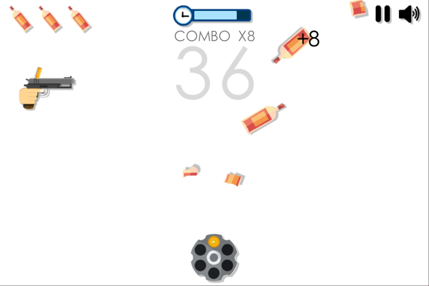 Bottle Shoot Game Play Screenshot.