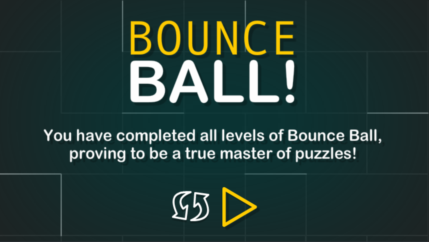 Bounce Ball Game Complete Screen Screenshot.