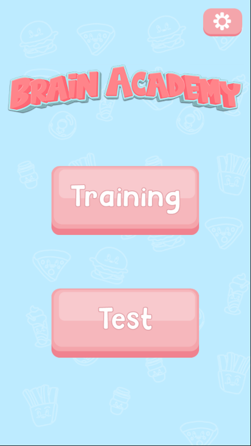 Brain Academy Game Welcome Screen Screenshot.