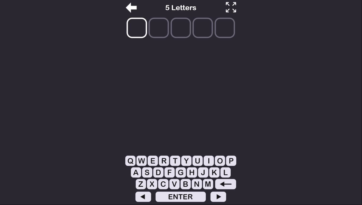 Brain Words Game Start Screenshot.