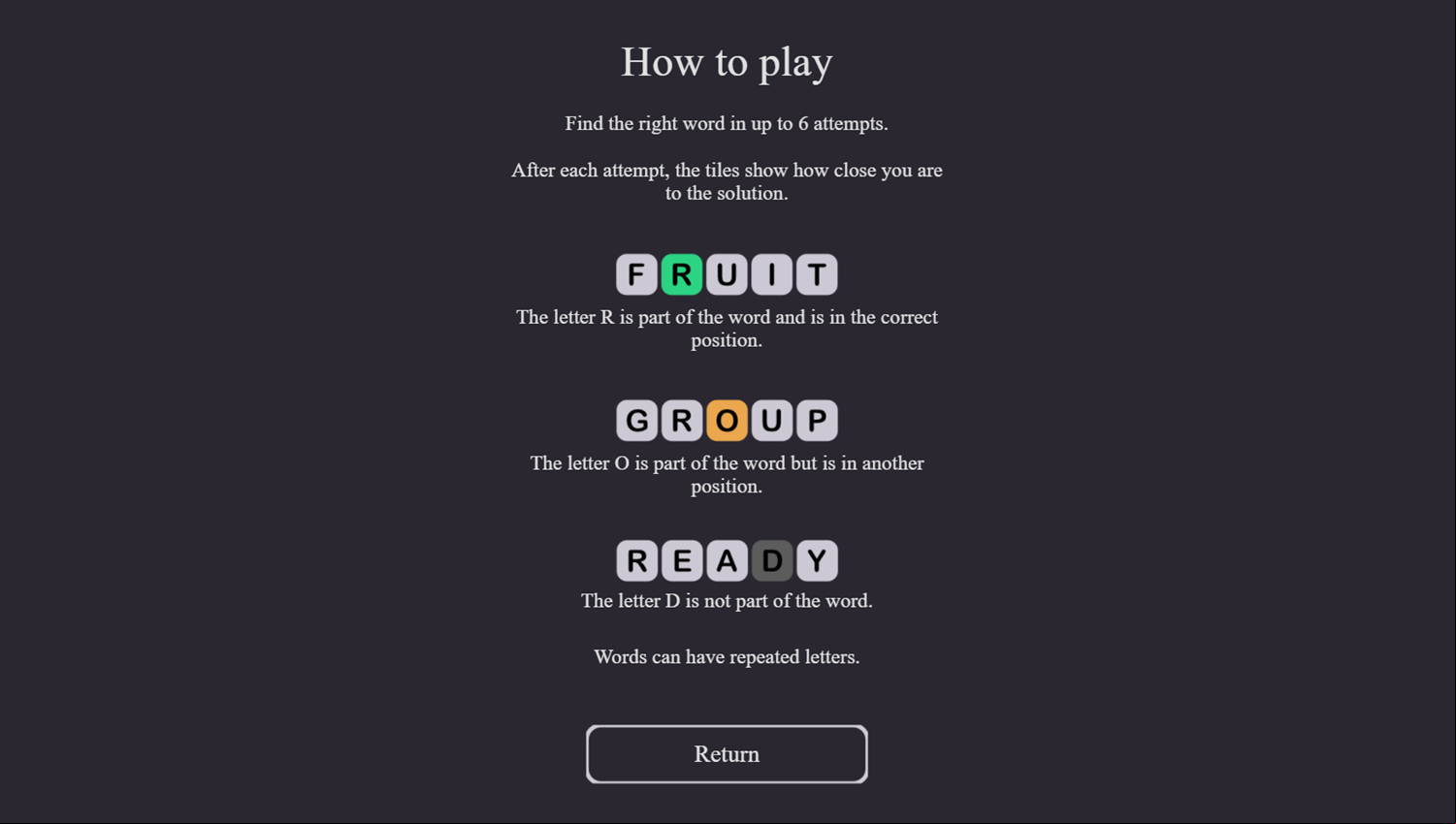 Brain Words Game How To Play Screenshot.