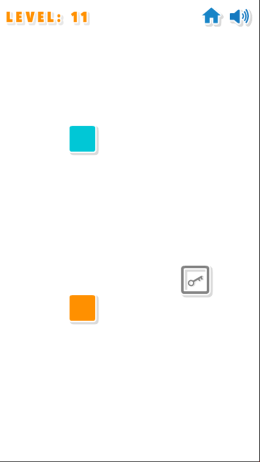 Break The Key Game Level With an Orange Block Screenshot.