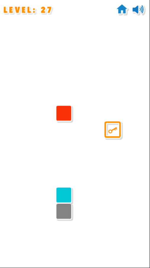 Break The Key Game Level With an Active Red Square Screenshot.