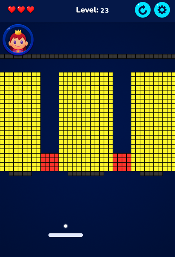Brick Breaker Retro Game Level Challenge Screenshot.