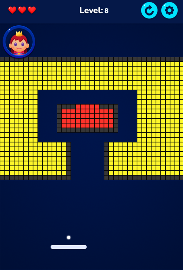 Brick Breaker Retro Game Next Level Screenshot.