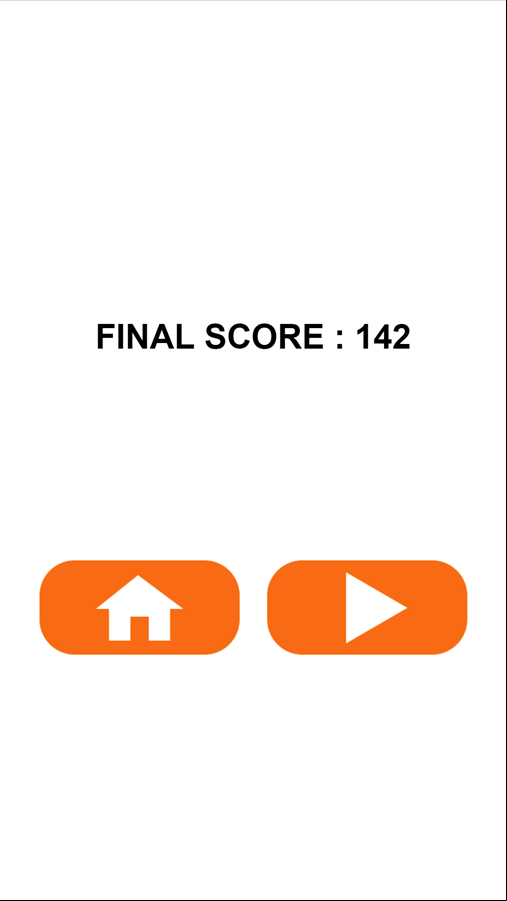 Bricks Breaker Game Over Screen Screenshot.
