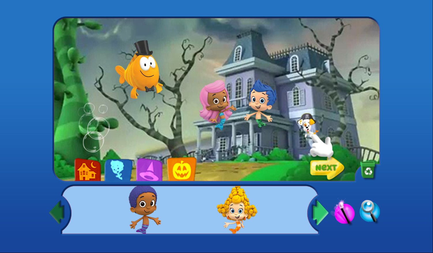 Bubble Guppies Halloween Party Game Design Screenshot.