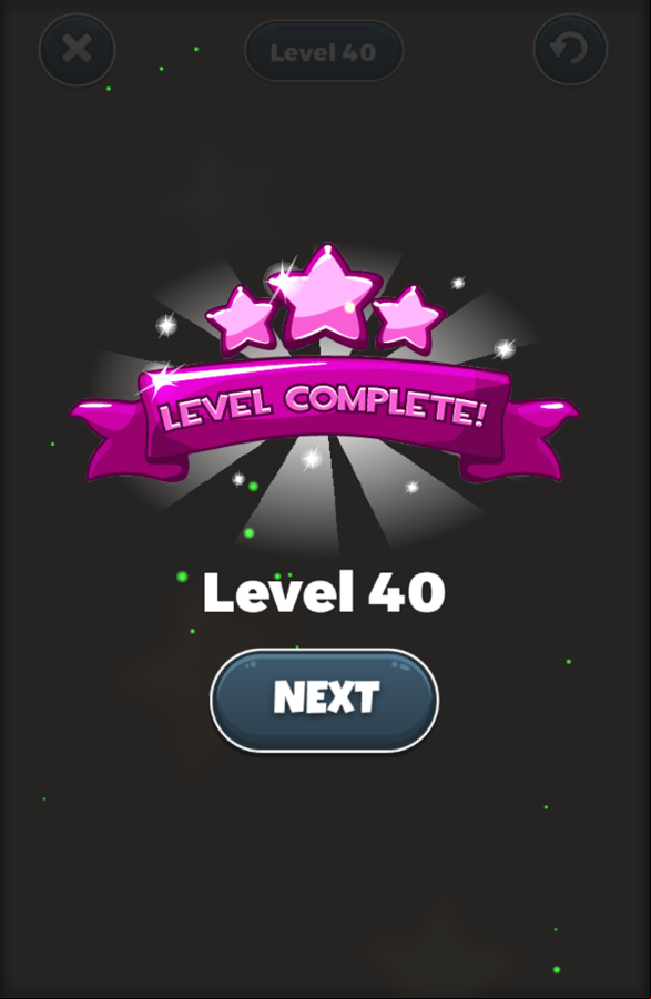 Bubble Path Game Complete Screen Screenshot.