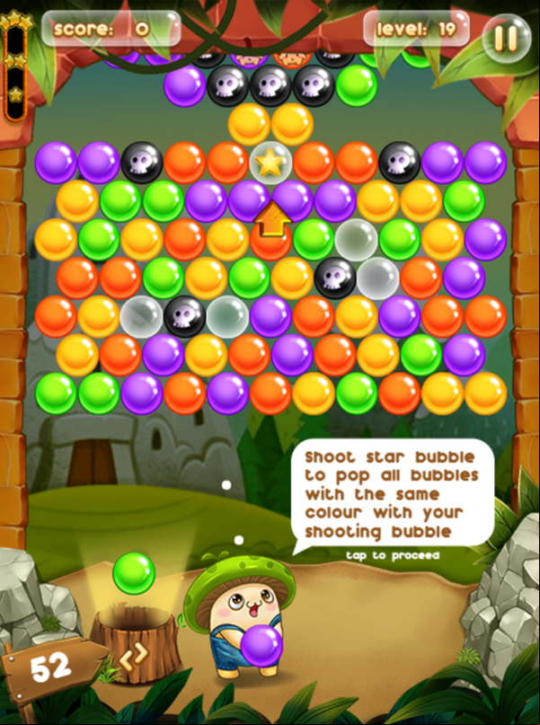Bubble Pop Adventures Game Star Bubbles Info Screen Screenshot.