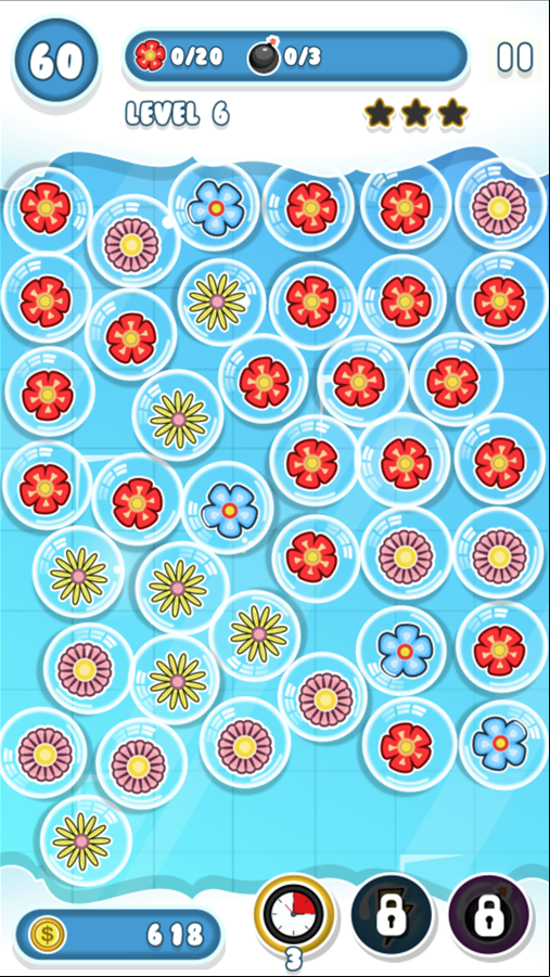 Bubble Pop Game Flowers Theme Screenshot.