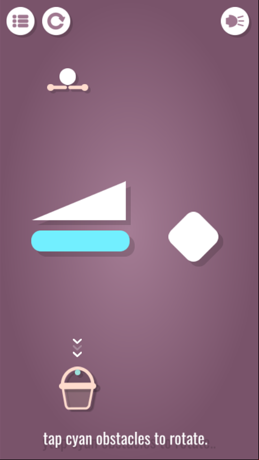 Bucket Ball Game Tap Cyan Obstacles to Rotate Them Screenshot.