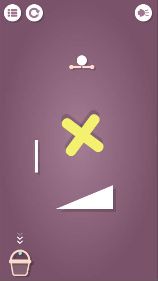 Bucket Ball Game Spinning Obstacles Screenshot.