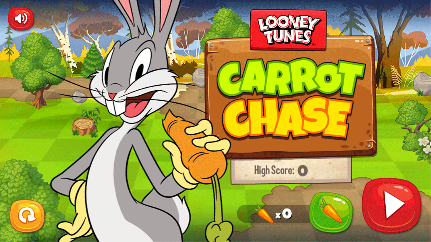 Bugs Bunny Carrot Chase Welcome Screen Screenshot.