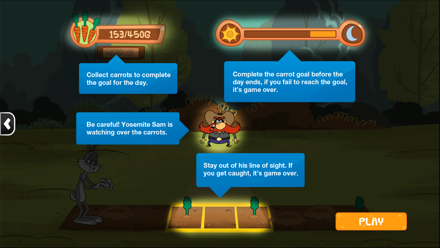 Bugs Bunny Carrot Crisis Instructions Screenshot.