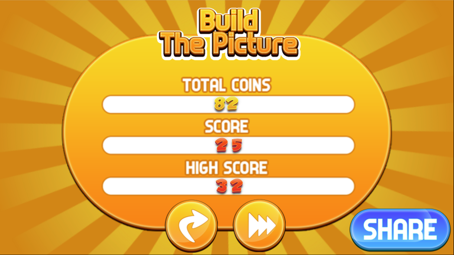 Build The Pictures Game Over Screen Screenshot.