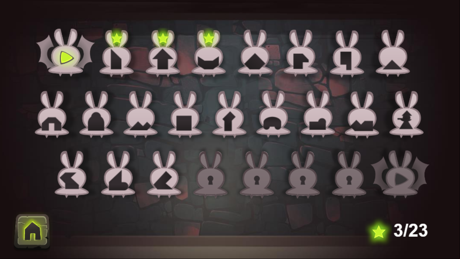 Bunnicula in Rescuing Harold Game Level Select Screenshot.