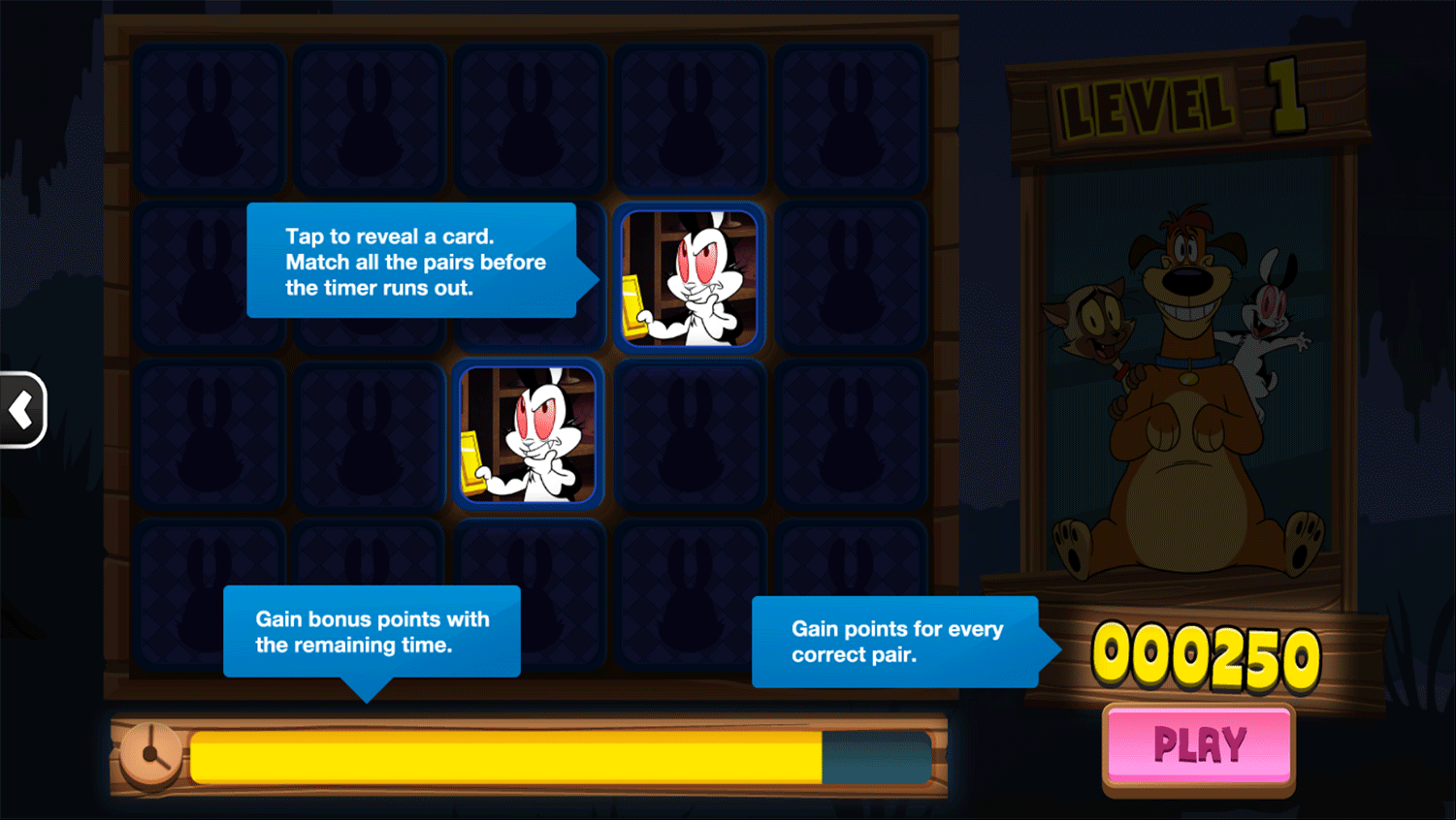 Bunnicula Monster Match Game How To Play Screenshot.