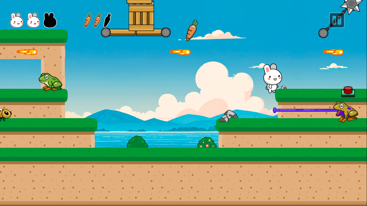 Bunny Adventure Game Activating a Switch Screenshot.