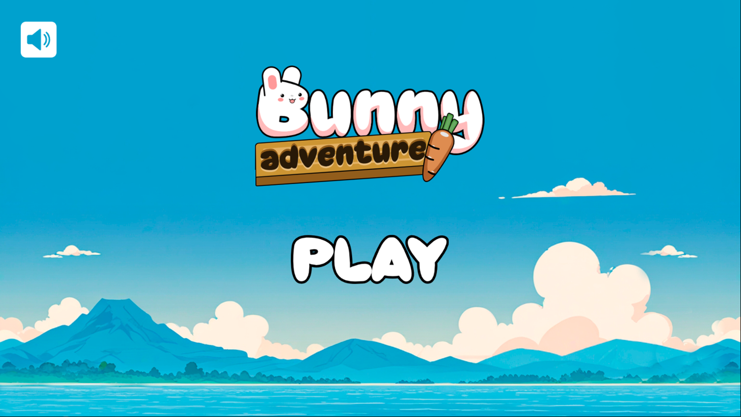 Bunny Adventure Game Welcome Screen Screenshot.