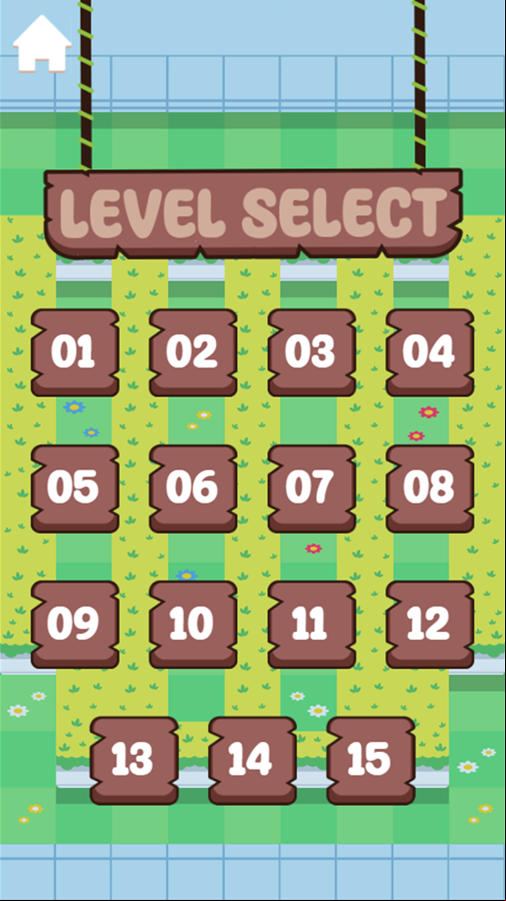 Bunny Push Game Level Select Screen Screenshot.