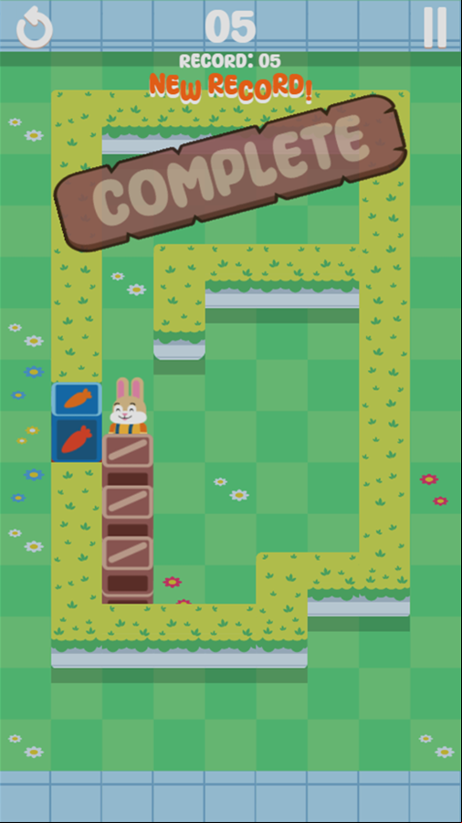 Bunny Push Game New Record Screen Screenshot.