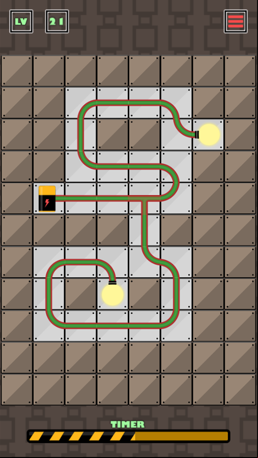 Cable Connector Game Level With a T-Junction Screenshot.