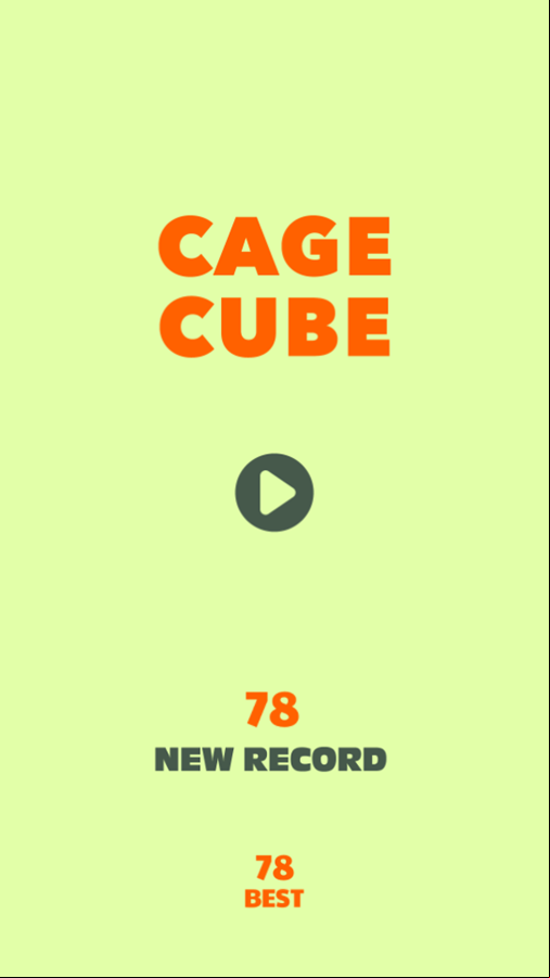 Cage Cube Game Best Score Screenshot.