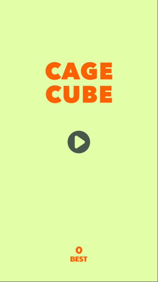 Cage Cube Game Welcome Screen Screenshot.