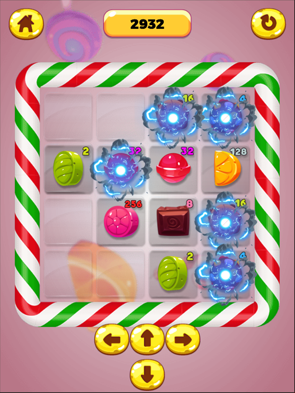 Candy 2048 Game Progress Screenshot.