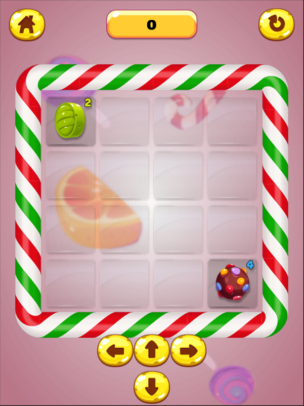 Candy 2048 Game Start Screenshot.
