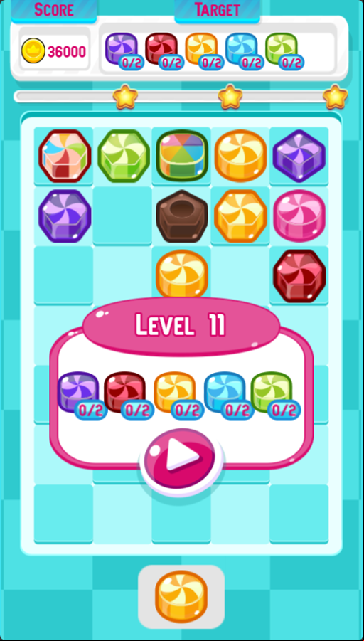 Candy Blast Game Level Progress Screenshot.