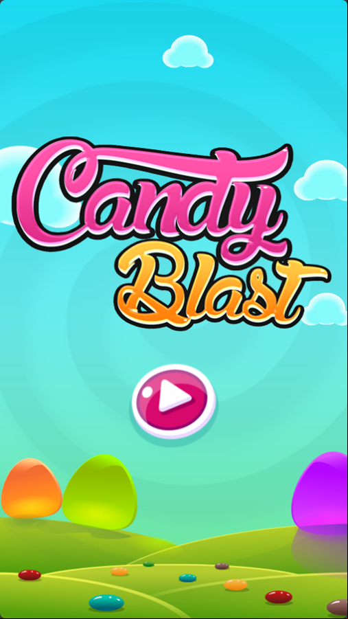 Candy Blast Game Welcome Screen Screenshot.