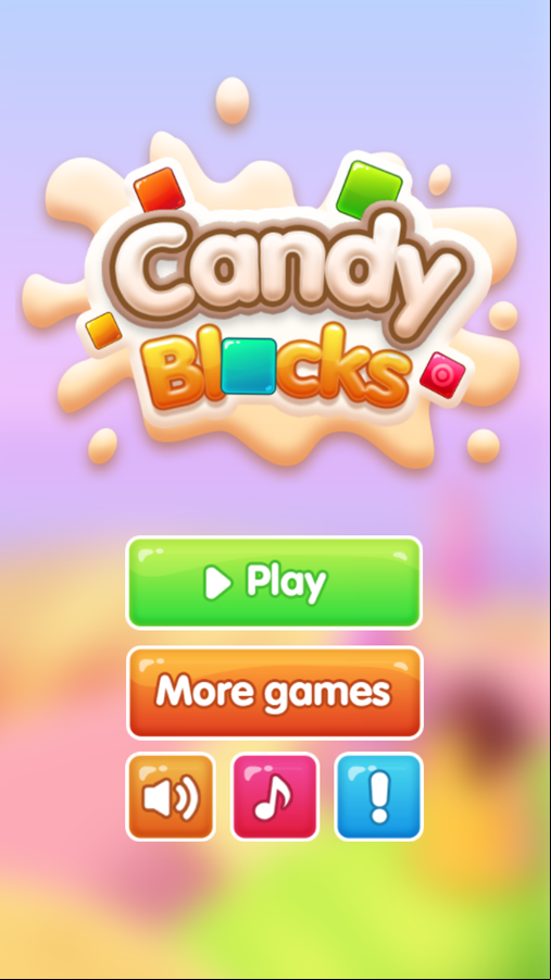 Candy Blocks Game Menu Select Screenshot.