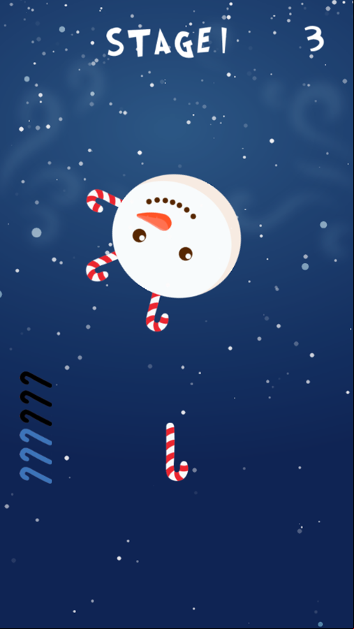 Candy Cane Hit Game Stage Play Screenshot.