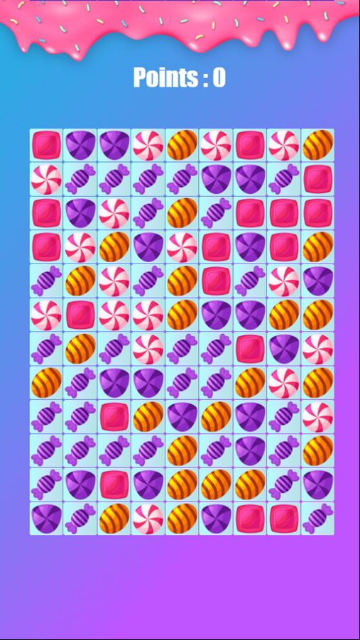 Candy Game Welcome Screen Screenshot.