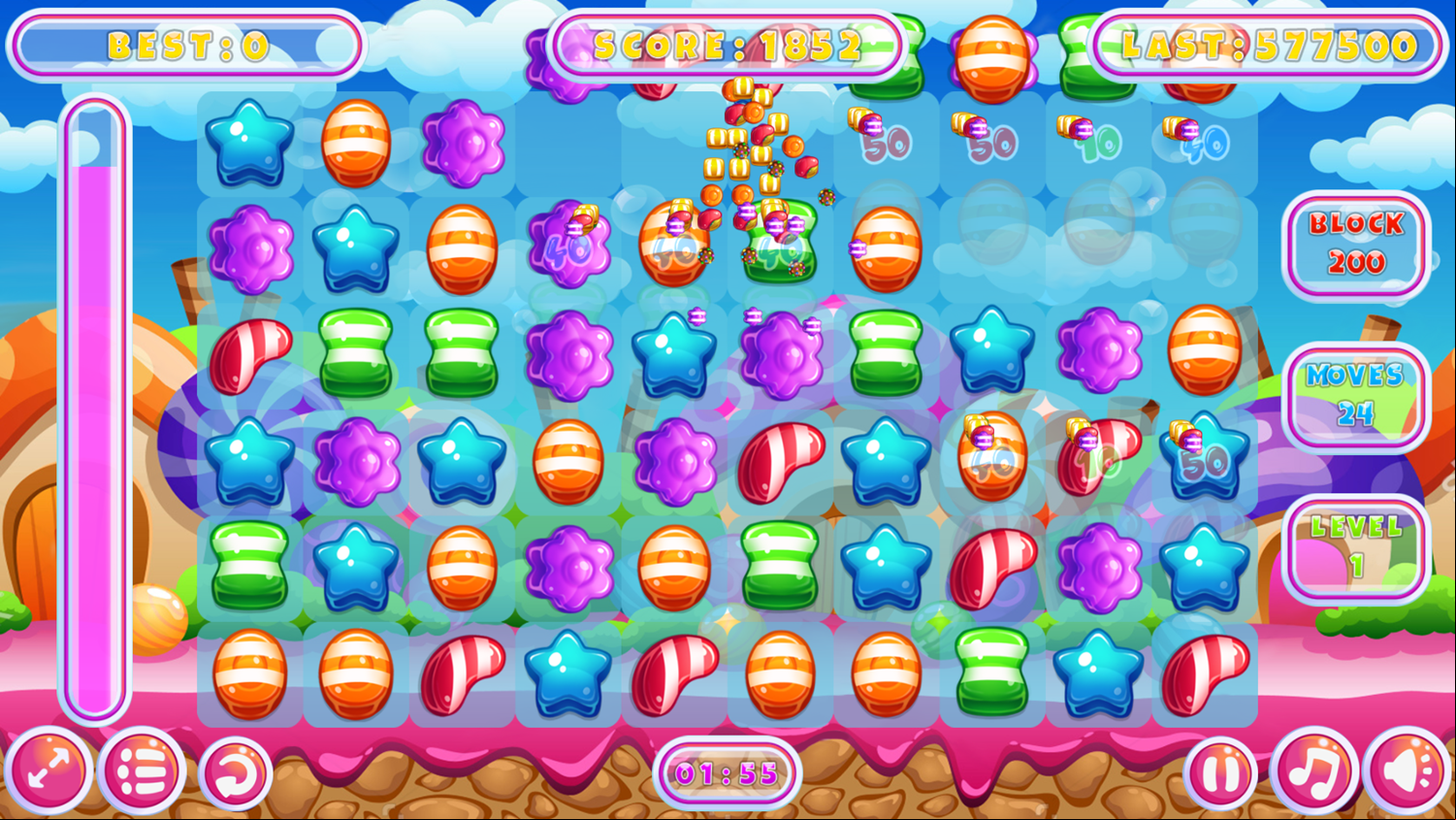 Candy Match Saga Game Play Screenshot.