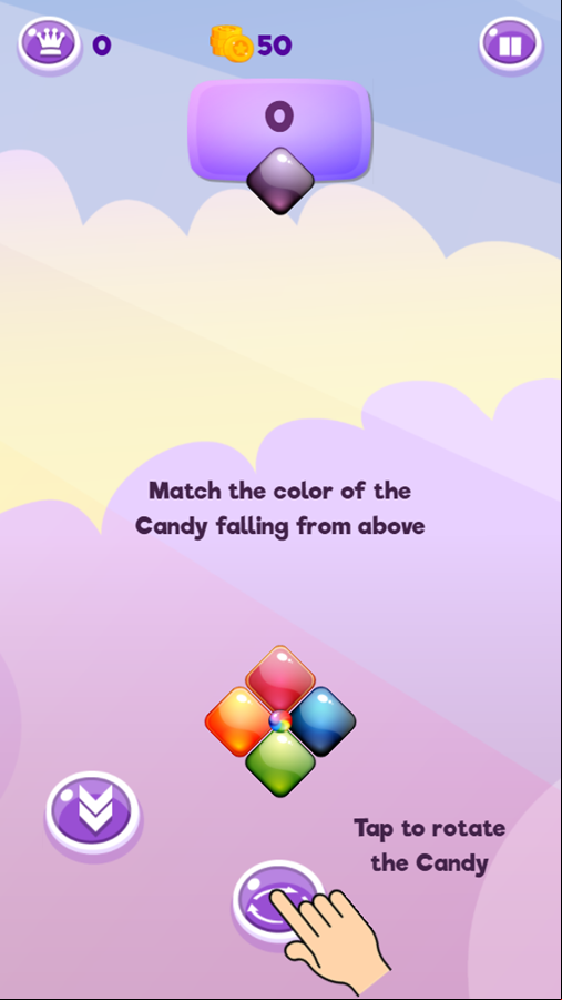 Candy Rotate Colors Game How To Play Screenshot.