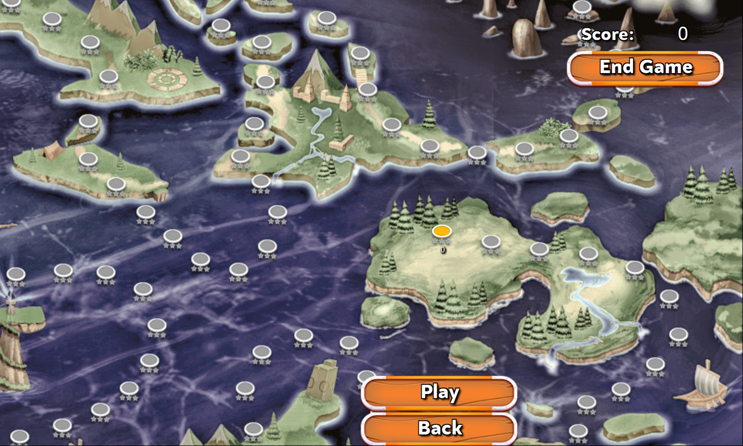 Caribbean Slide Game Level Select Screenshot.
