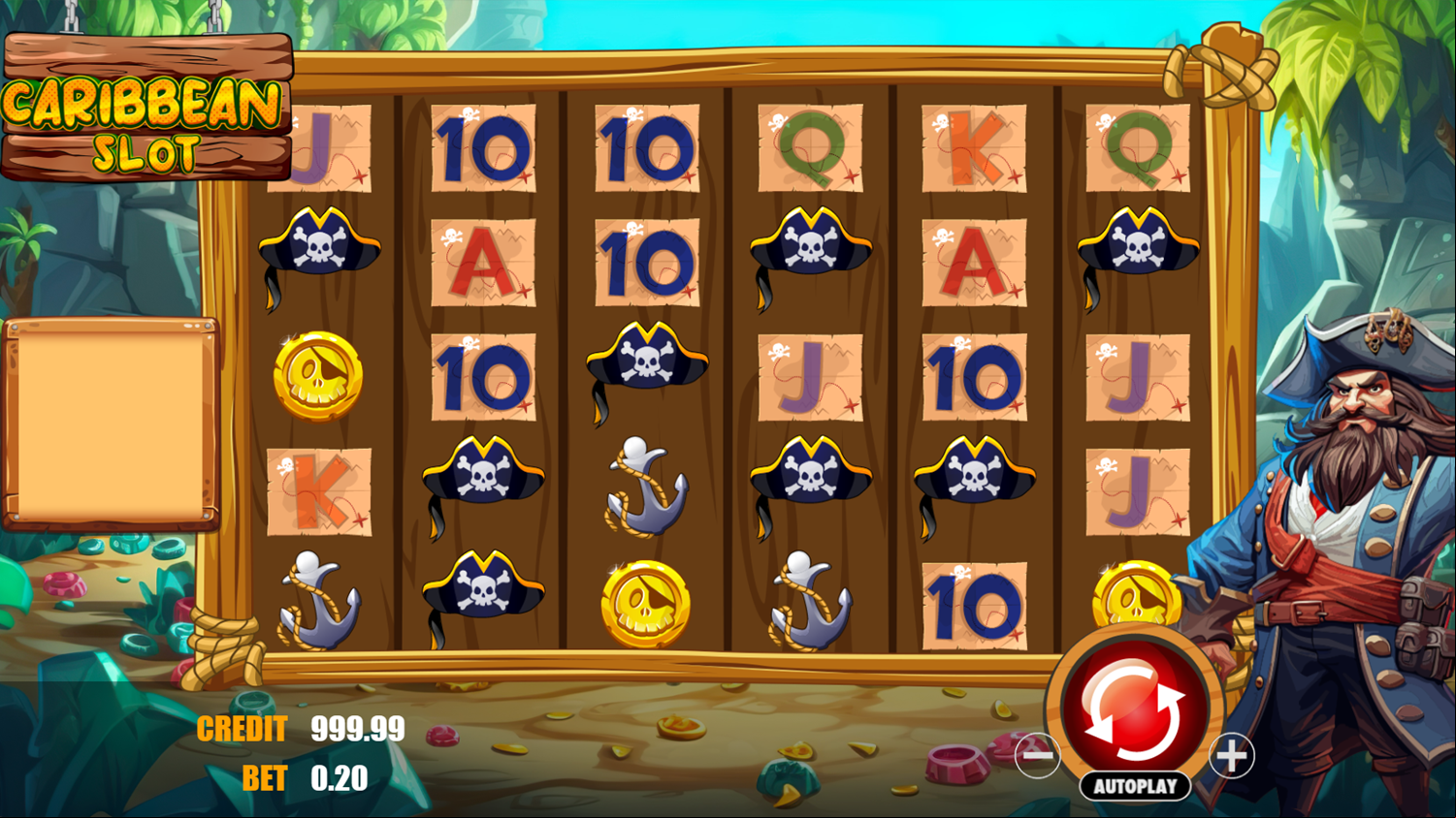 Caribbean Slot Game Welcome Screen Screenshot.