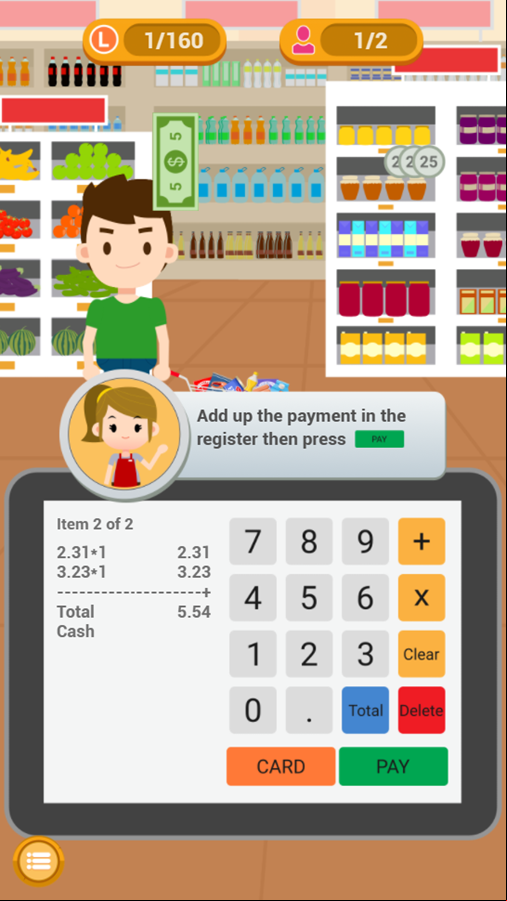 Cashier Simulator Game Add Payment Screenshot.