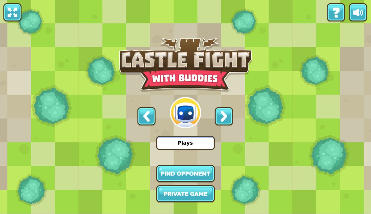 Castle Fight With Buddies Game Welcome Screen Screenshot.