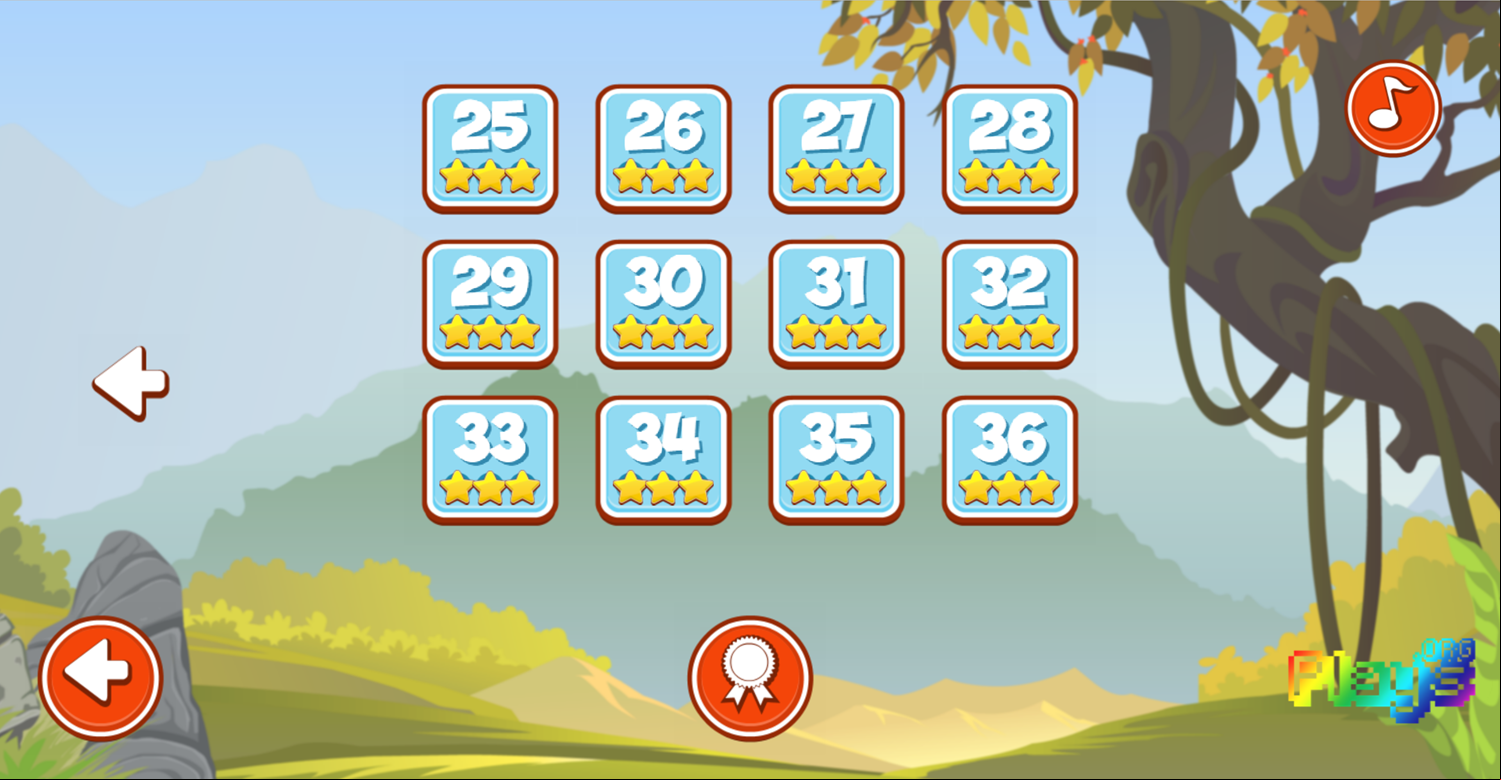 Cat Around the World Japanese Valley Game Level Select Complete Screenshot.