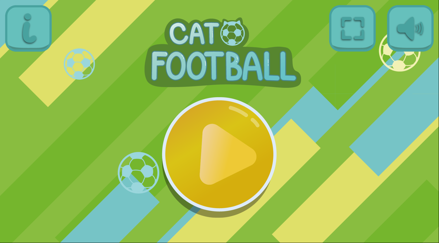 Cat Football Game Welcome Screen Screenshot.