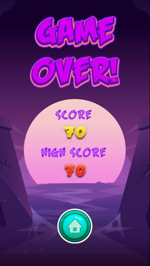 Catch The Candy Halloween Game Over Screenshot.