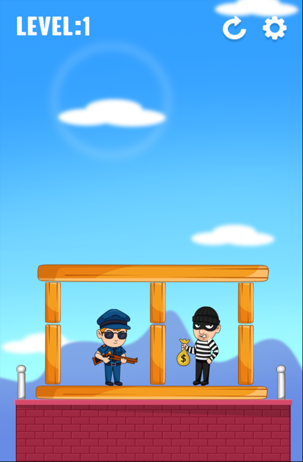 Catch The Thief Game Start Screenshot.