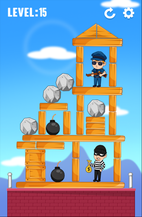 Catch The Thief Game Level Progress Screenshot.