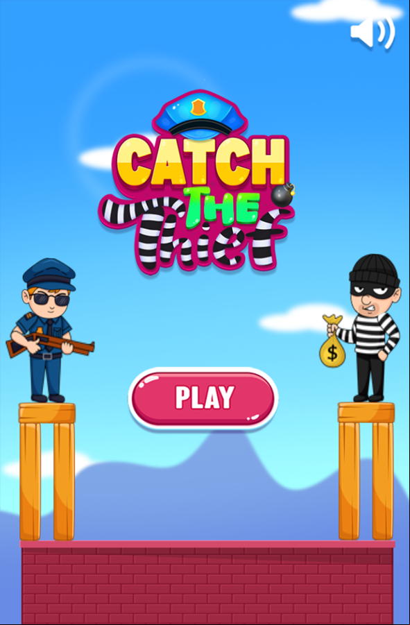 Catch The Thief Game Welcome Screen Screenshot.