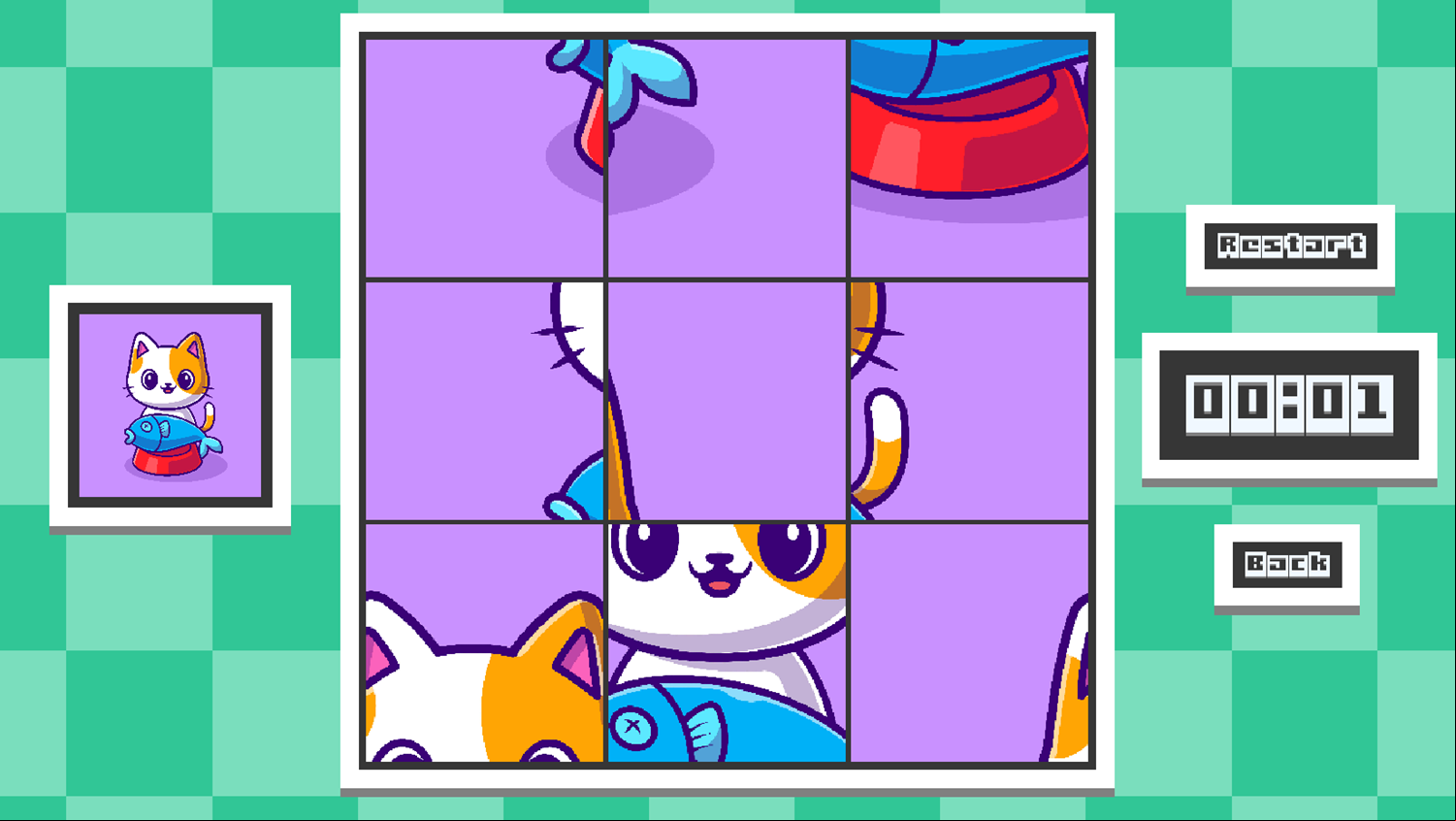 Cats Swap Game First Puzzle Screenshot.