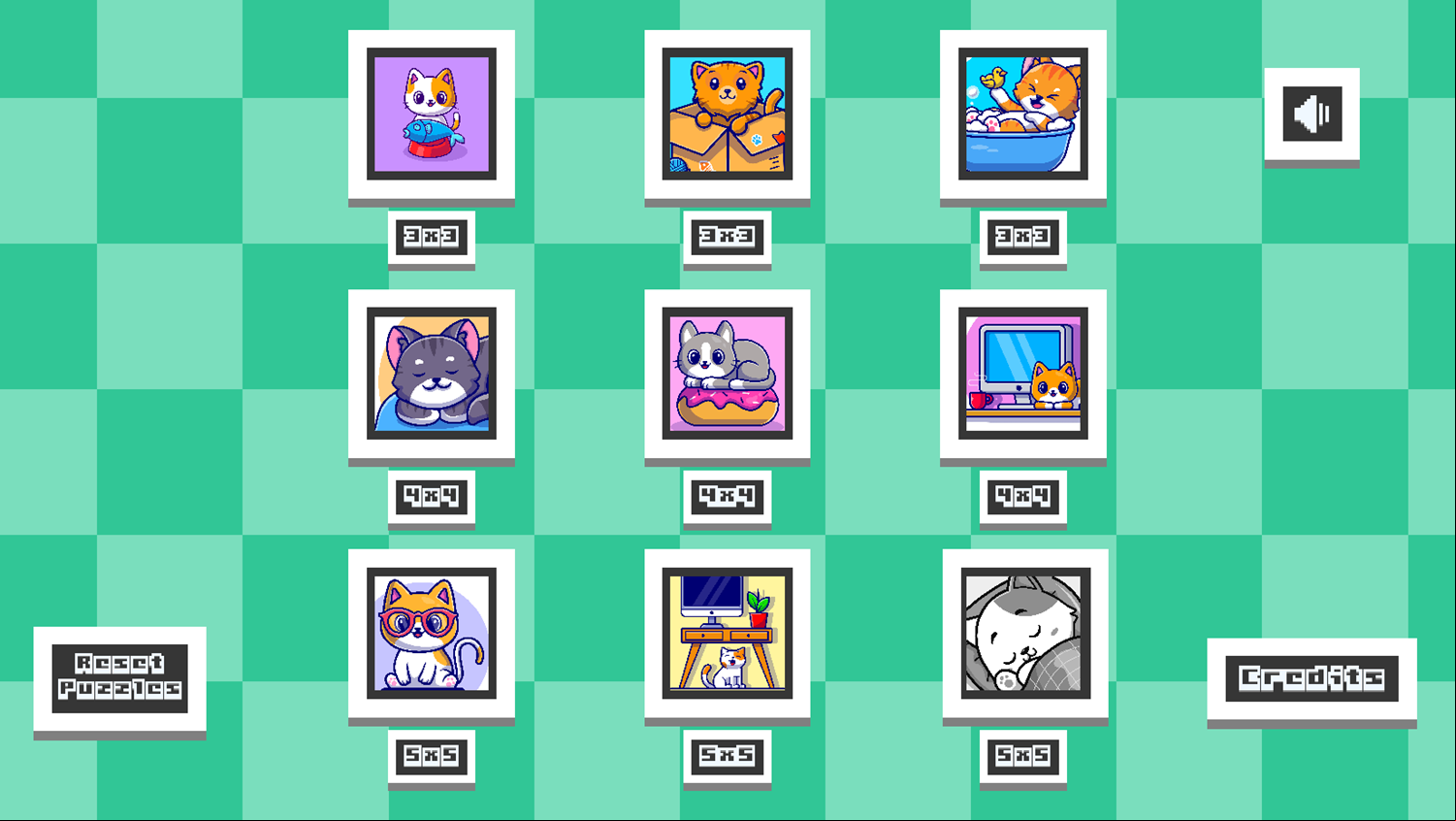 Cats Swap Game Level Select Screen Screenshot.